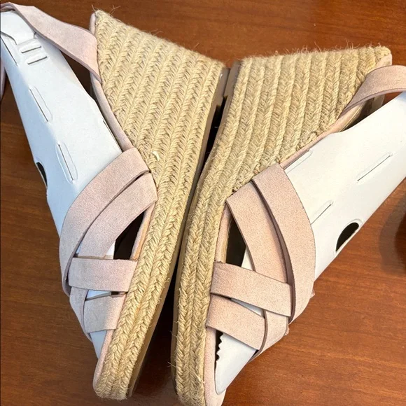 Women's Pink Espadrille Wedge Sandals Size 8/8.5 - Picture 6 of 7